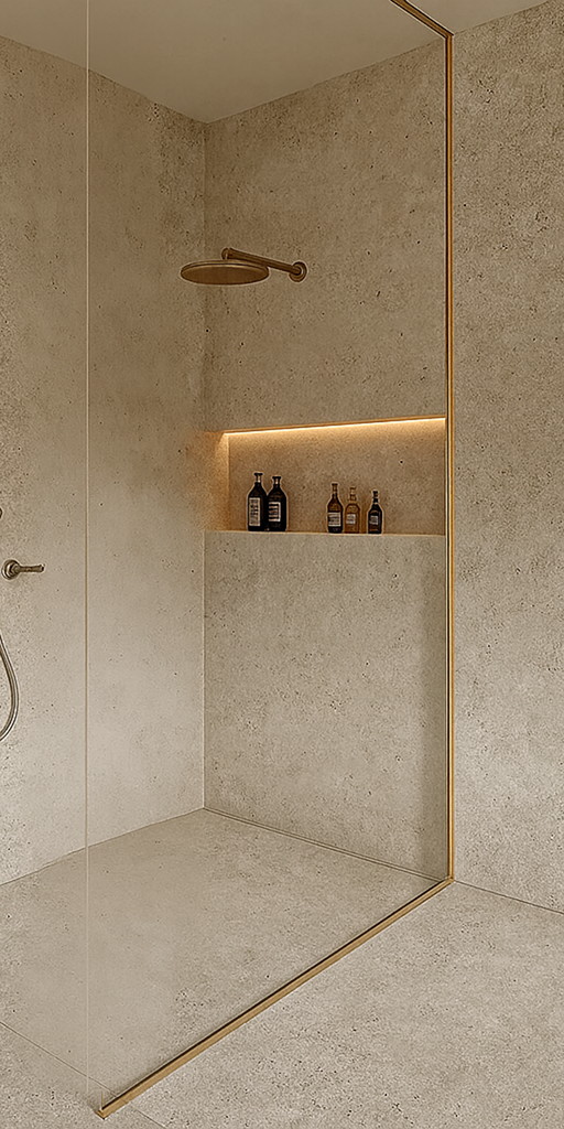 Maast laeni karastatud kirgas klaas, U profiil raam viimistlus champage gold