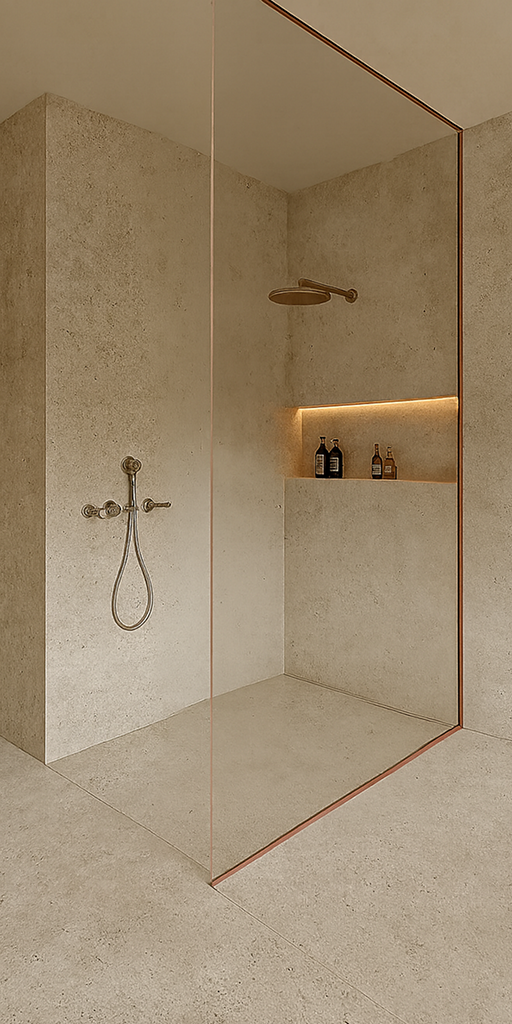 Maast laeni karastatud kirgas klaas, U profiil raam viimistlus bronze